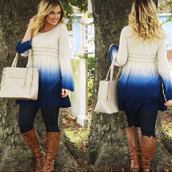 Hope's Tops - Ombré Blu Pepper Top